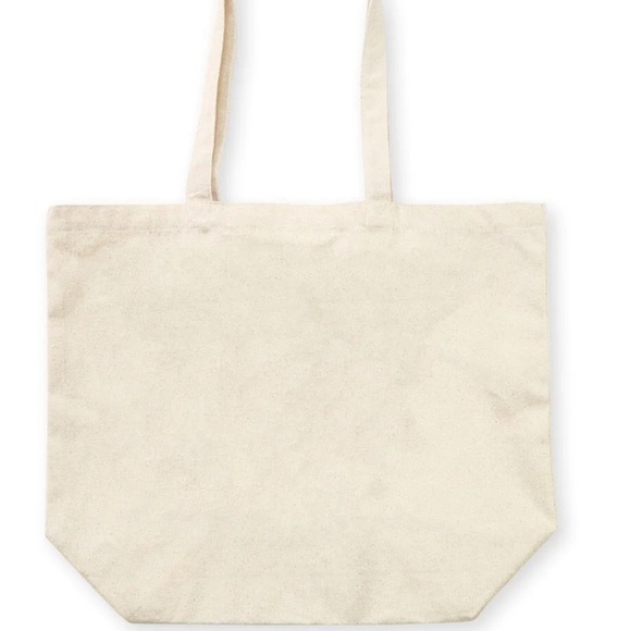 Aviator Nation White Cream Canvas Logo Tote Shoulder Bag Travel Beach - Picture 2 of 5